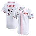 Kooe C.Reds #7 Spencer Steer Player White Speedway Classic Limited Elite Home Stitched Jerseys