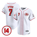 Kooe C.Reds #7 Spencer Steer Player White Vapor Premier Limited Home Stitched Jerseys