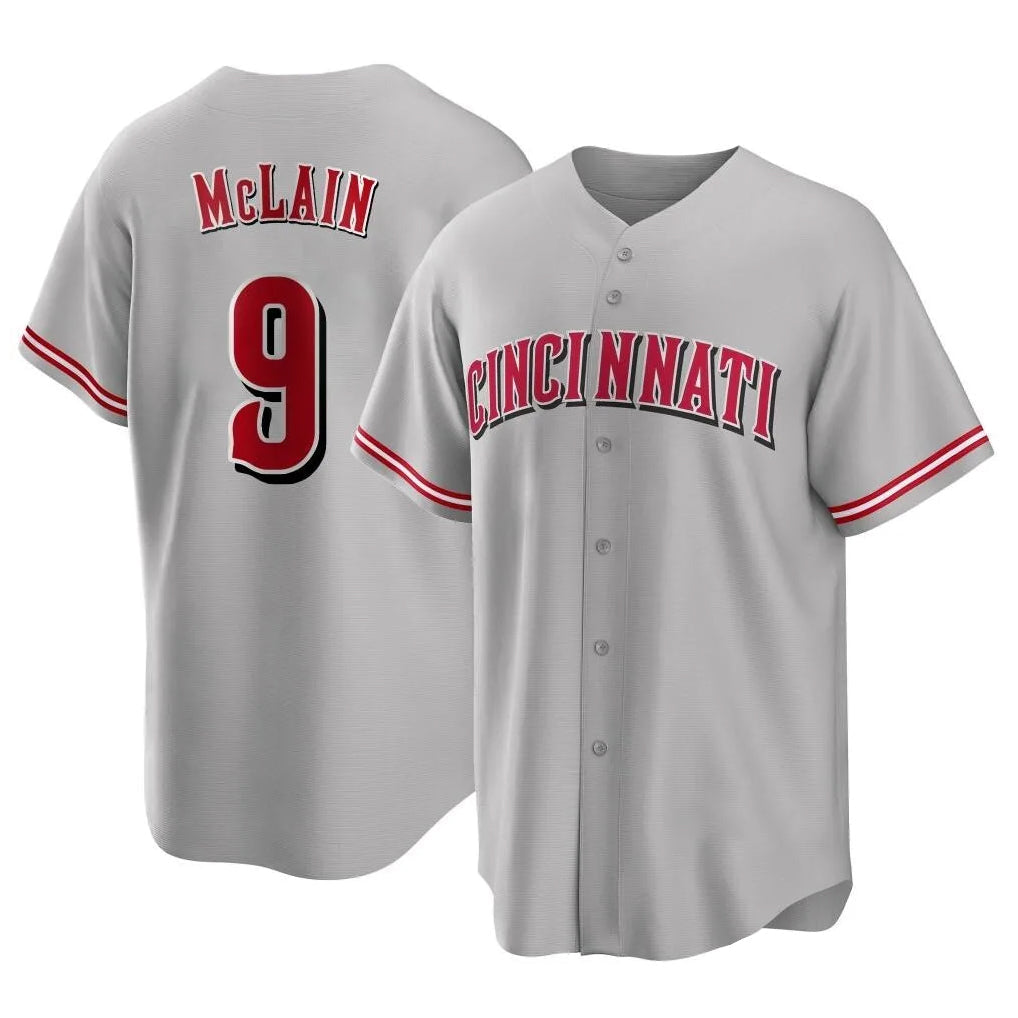 Kooe C.Reds #9 Matt McLain Player Gray Home Game Stitched Jerseys