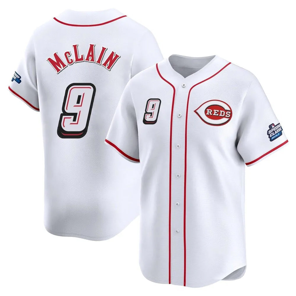 Kooe C.Reds #9 Matt McLain Player White Speedway Classic Home Limited Stitched Jerseys