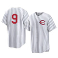 Kooe C.Reds #9 Matt McLain Player White Stripe Field of Dreams Game Home Stitched Jerseys