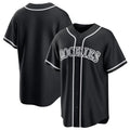 Kooe C.Rockies Black Fashion Out Home Game Blank Player Stitched Jerseys