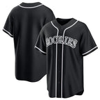 Kooe C.Rockies Black Fashion Out Home Game Blank Player Stitched Jerseys