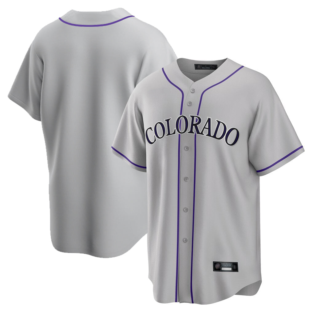 Kooe C.Rockies Gray Game Home Blank Player Stitched Jerseys