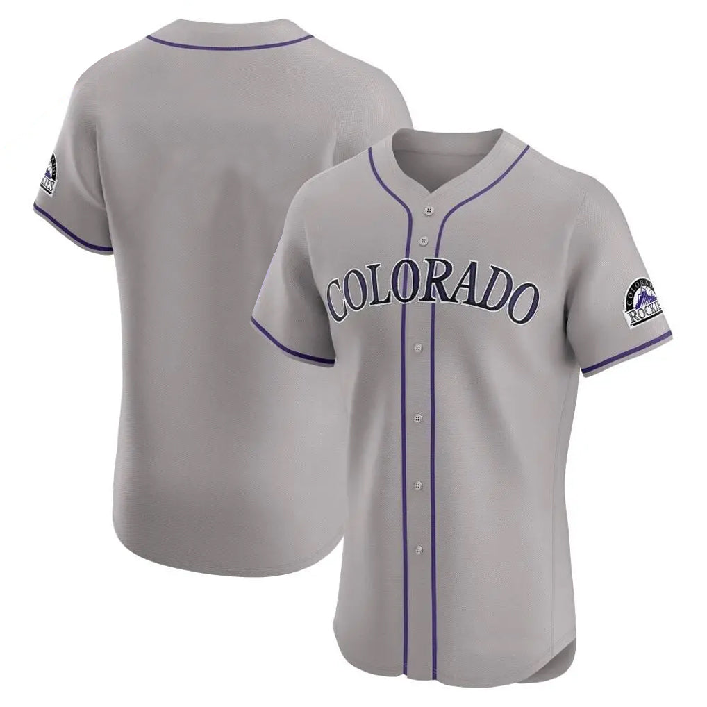 Kooe C.Rockies Gray Limited Elite Home Blank Player Stitched Jerseys