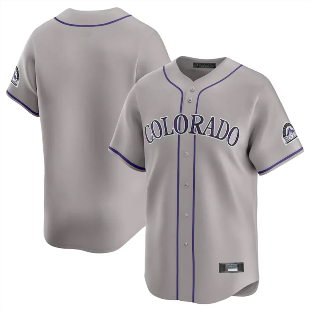 Kooe C.Rockies Gray Limited Home Blank Player Stitched Jerseys