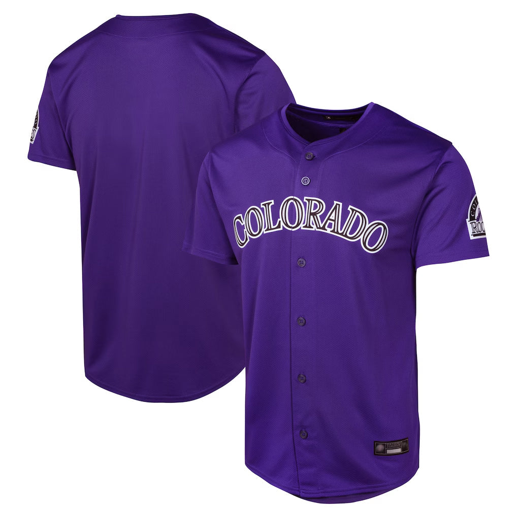 Kooe C.Rockies Purple Limited Home Game Blank Player Stitched Jerseys