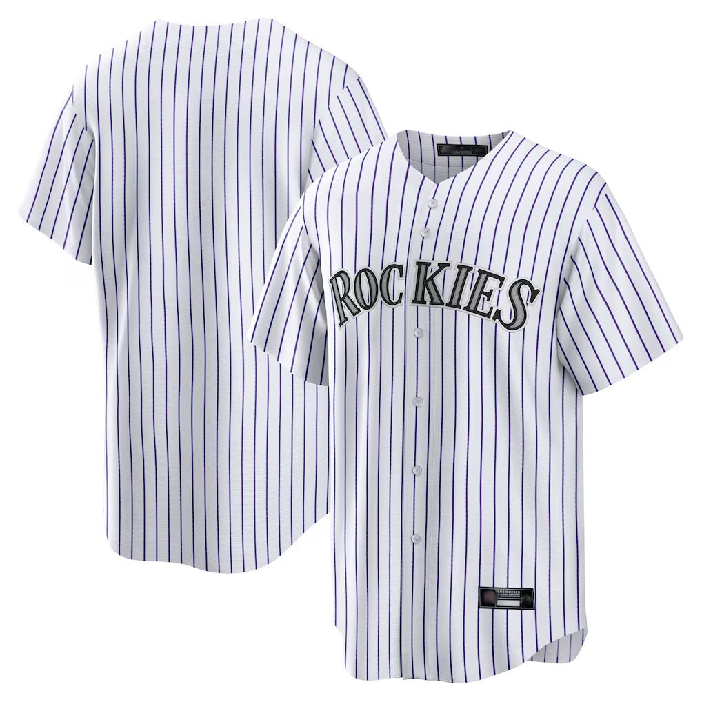 Kooe C.Rockies White Game Home Blank Player Stitched Jerseys