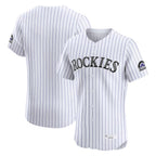 Kooe C.Rockies White Limited Elite Home Blank Player Stitched Jerseys
