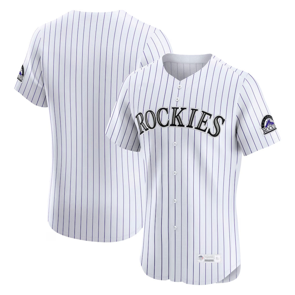 Kooe C.Rockies White Limited Home Blank Player Stitched Jerseys