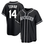 Kooe C.Rockies #14 Ezequiel Tovar Player Black Fashion Out Home Game Stitched Jerseys
