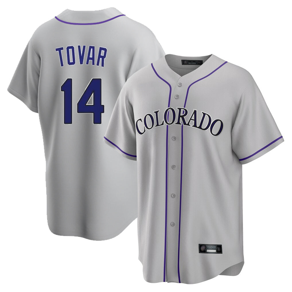 Kooe C.Rockies #14 Ezequiel Tovar Player Gray Game Home Stitched Jerseys