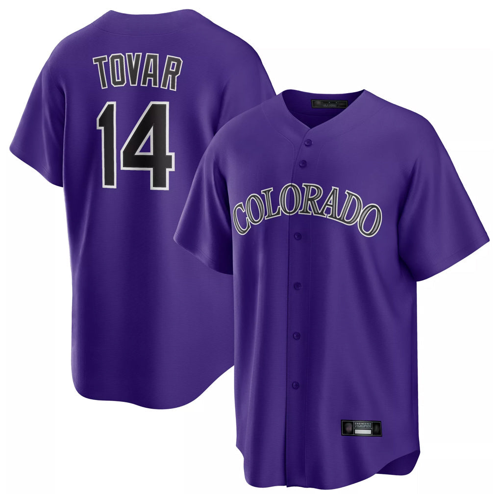 Kooe C.Rockies #14 Ezequiel Tovar Player Purple Game Home Stitched Jerseys