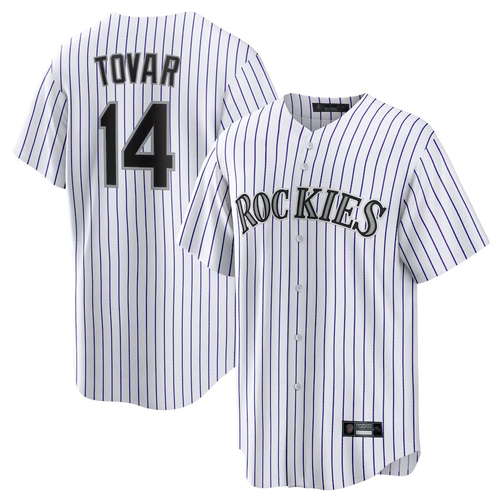 Kooe C.Rockies #14 Ezequiel Tovar Player White Game Home Stitched Jerseys