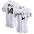 Kooe C.Rockies #14 Ezequiel Tovar Player White Limited Elite Home Stitched Jerseys
