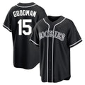 Kooe C.Rockies #15 Hunter Goodman Player Black Fashion Out Home Game Stitched Jerseys
