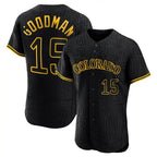 Kooe C.Rockies #15 Hunter Goodman Player Black Snake Skin City Limited Elite Home Stitched Jerseys