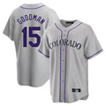 Kooe C.Rockies #15 Hunter Goodman Player Gray Game Home Stitched Jerseys