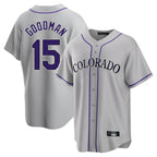 Kooe C.Rockies #15 Hunter Goodman Player Gray Game Home Stitched Jerseys