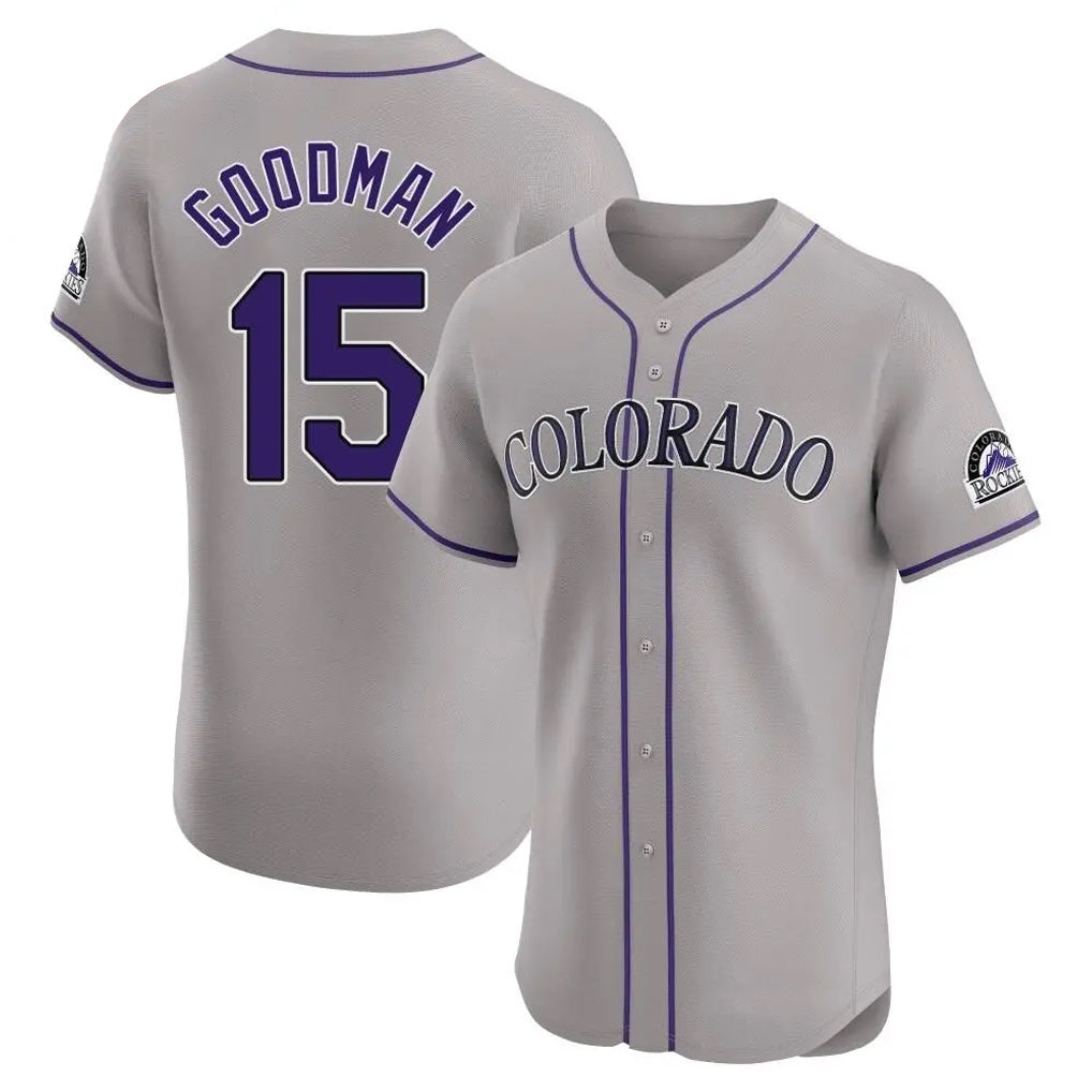 Kooe C.Rockies #15 Hunter Goodman Player Gray Limited Elite Home Stitched Jerseys