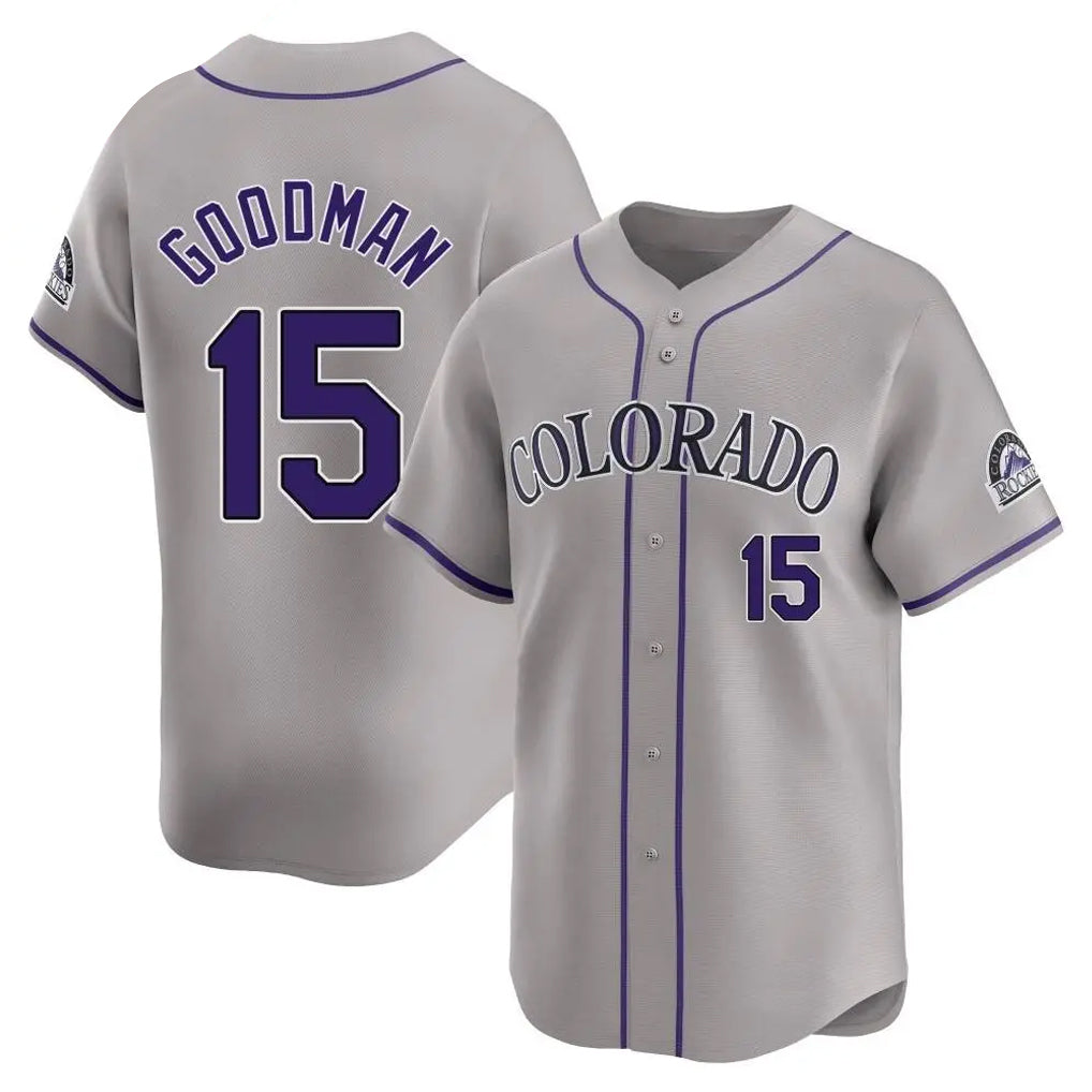 Kooe C.Rockies #15 Hunter Goodman Player Gray Limited Home Stitched Jerseys