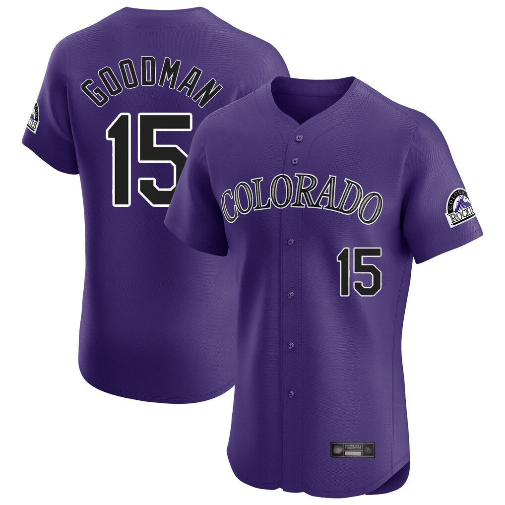 Kooe C.Rockies #15 Hunter Goodman Player Purple Limited Elite Home Stitched Jerseys