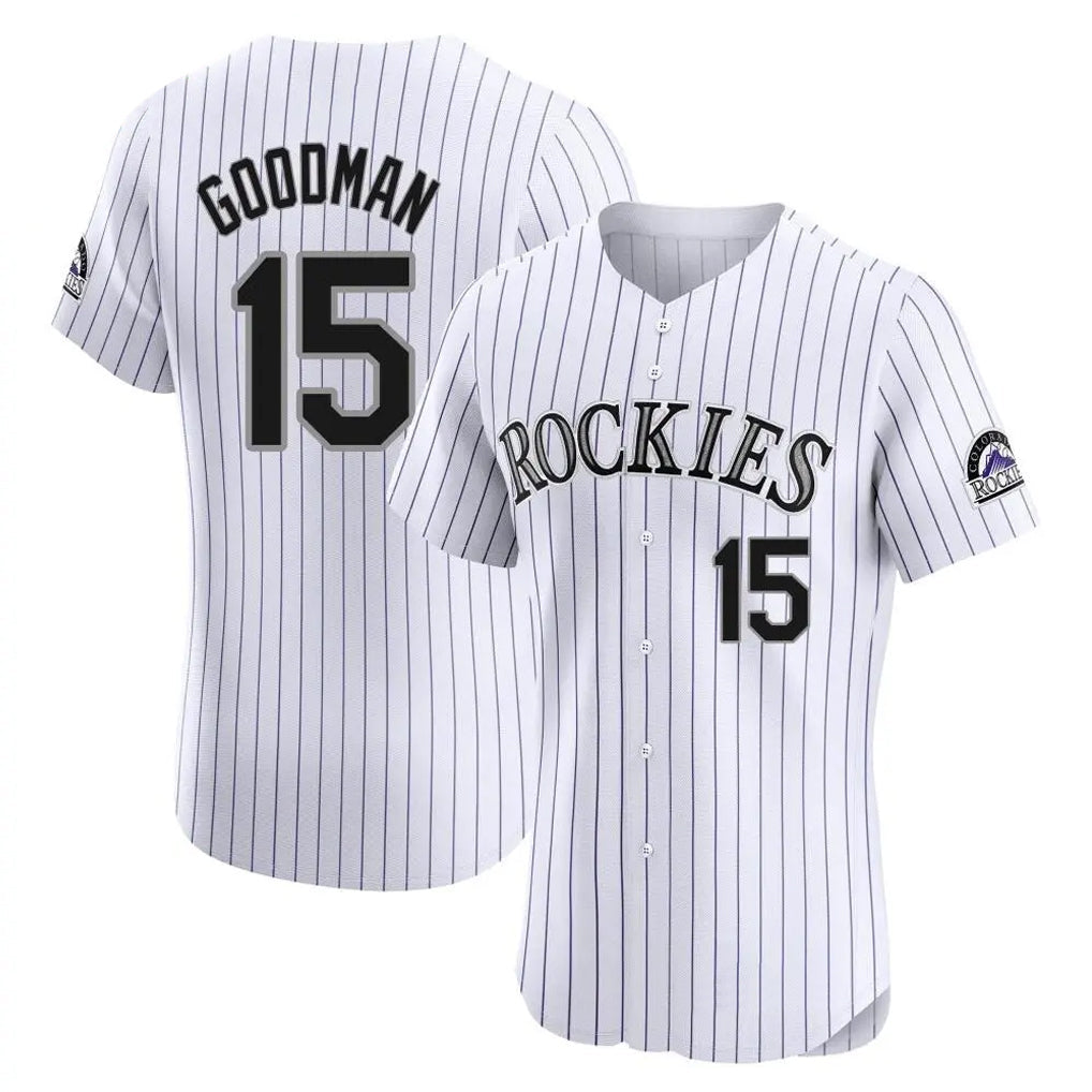 Kooe C.Rockies #15 Hunter Goodman Player White Limited Elite Home Stitched Jerseys