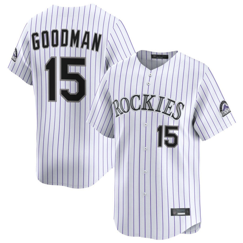 Kooe C.Rockies #15 Hunter Goodman Player White Limited Home Stitched Jerseys