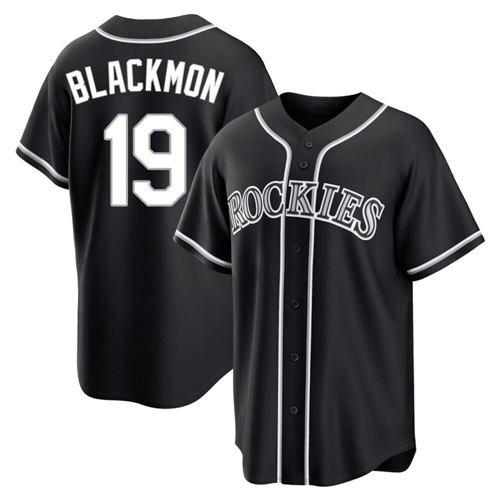 Kooe C.Rockies #19 Charlie Blackmon Player Black Fashion Out Home Game Stitched Jerseys