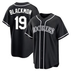 Kooe C.Rockies #19 Charlie Blackmon Player Black Fashion Out Home Game Stitched Jerseys