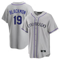 Kooe C.Rockies #19 Charlie Blackmon Player Gray Game Home Stitched Jerseys