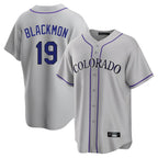 Kooe C.Rockies #19 Charlie Blackmon Player Gray Game Home Stitched Jerseys
