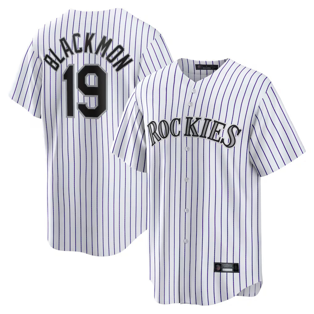 Kooe C.Rockies #19 Charlie Blackmon Player White Game Home Stitched Jerseys
