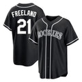Kooe C.Rockies #21 Kyle Freeland Player Black Fashion Out Home Game Stitched Jerseys