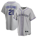Kooe C.Rockies #21 Kyle Freeland Player Gray Game Home Stitched Jerseys