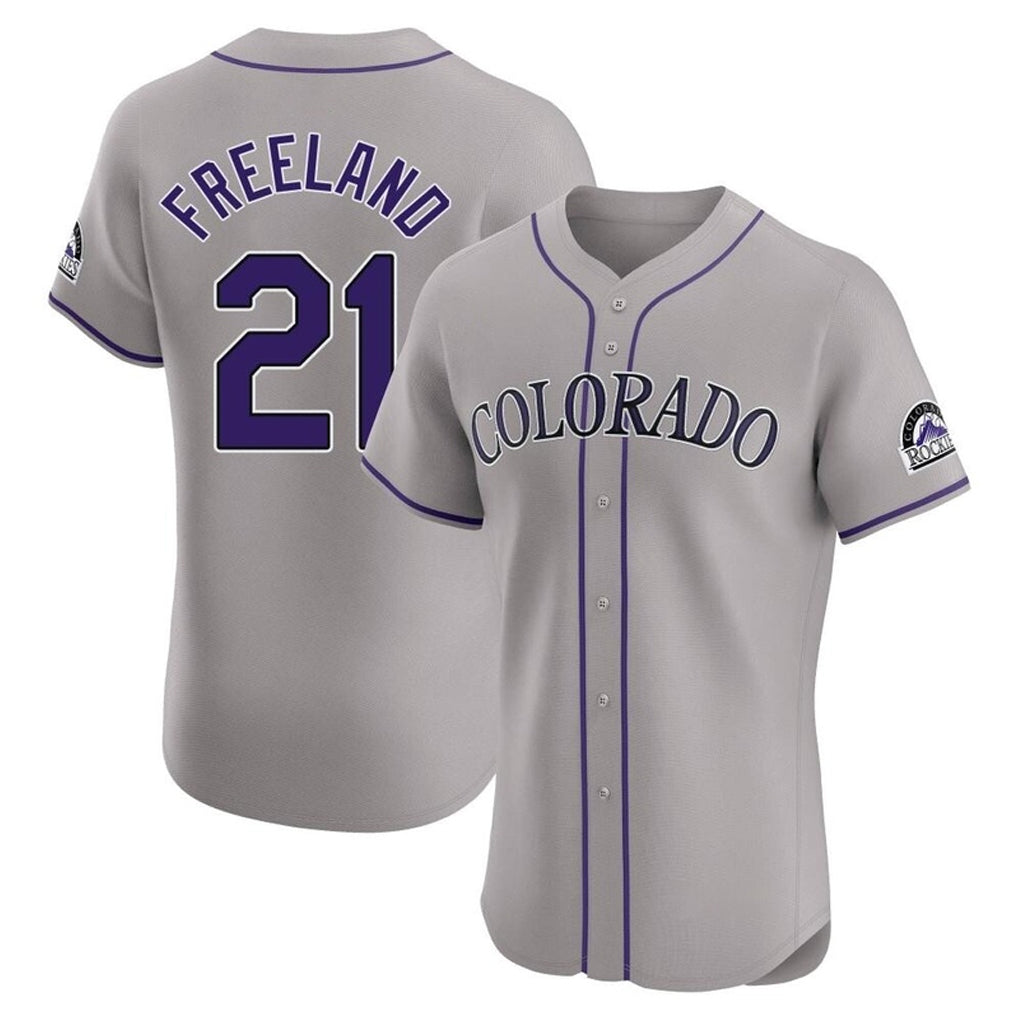 Kooe C.Rockies #21 Kyle Freeland Player Gray Limited Elite Home Stitched Jerseys