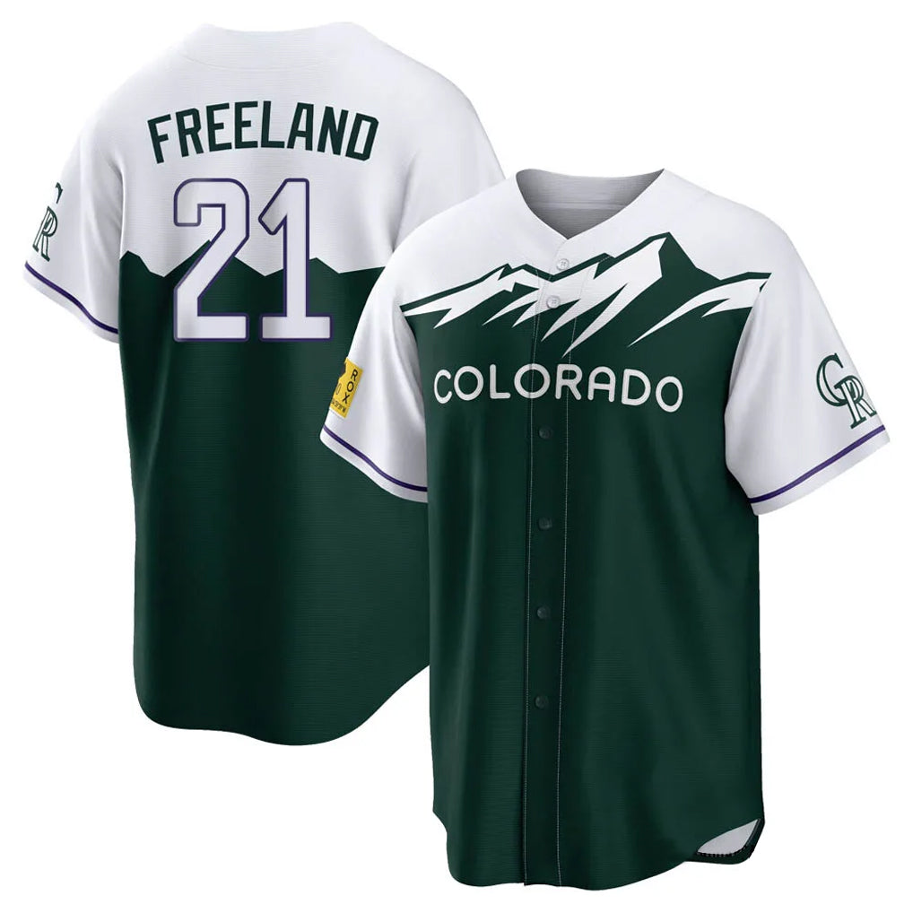 Kooe C.Rockies #21 Kyle Freeland Player Green City Connect Home Game Stitched Jerseys