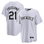 Kooe C.Rockies #21 Kyle Freeland Player White Game Home Stitched Jerseys