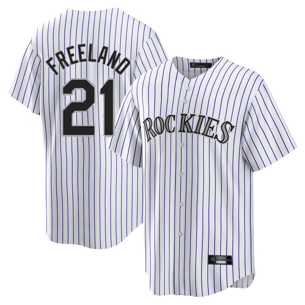 Kooe C.Rockies #21 Kyle Freeland Player White Game Home Stitched Jerseys