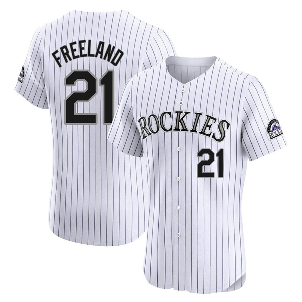 Kooe C.Rockies #21 Kyle Freeland Player White Limited Elite Home Stitched Jerseys