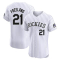 Kooe C.Rockies #21 Kyle Freeland Player White Limited Elite Home Stitched Jerseys