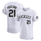 Kooe C.Rockies #21 Kyle Freeland Player White Limited Elite Home Stitched Jerseys