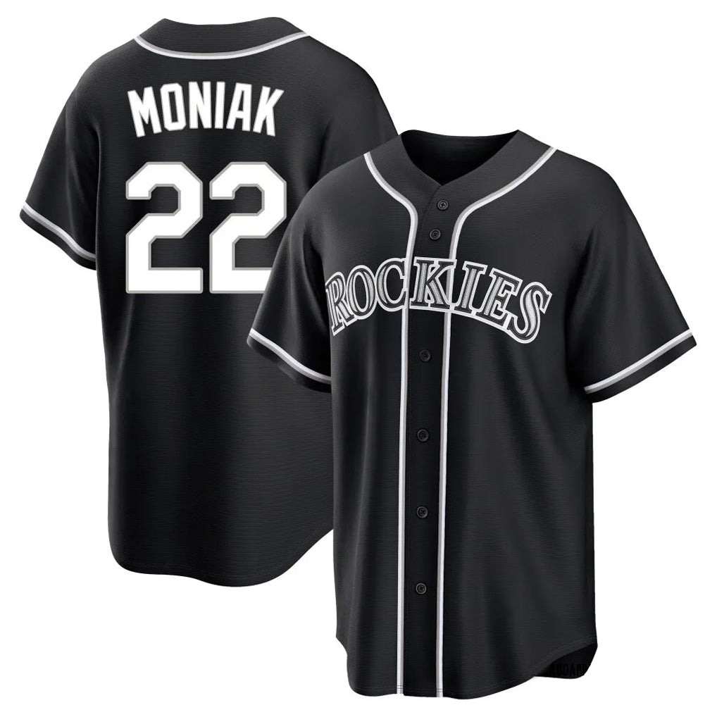 Kooe C.Rockies #22 Mickey Moniak Player Black Fashion Out Home Game Stitched Jerseys