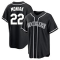 Kooe C.Rockies #22 Mickey Moniak Player Black Fashion Out Home Game Stitched Jerseys