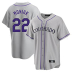 Kooe C.Rockies #22 Mickey Moniak Player Gray Game Home Stitched Jerseys