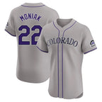 Kooe C.Rockies #22 Mickey Moniak Player Gray Limited Elite Home Stitched Jerseys
