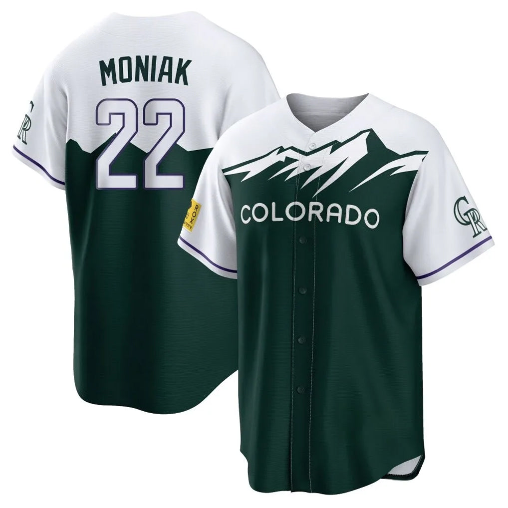 Kooe C.Rockies #22 Mickey Moniak Player Green City Connect Home Game Stitched Jerseys