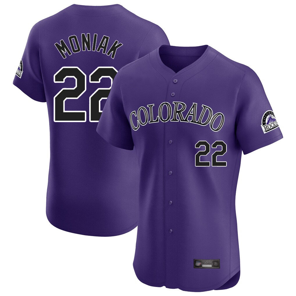 Kooe C.Rockies #22 Mickey Moniak Player Purple Limited Elite Home Stitched Jerseys