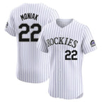 Kooe C.Rockies #22 Mickey Moniak Player White Limited Elite Home Stitched Jerseys