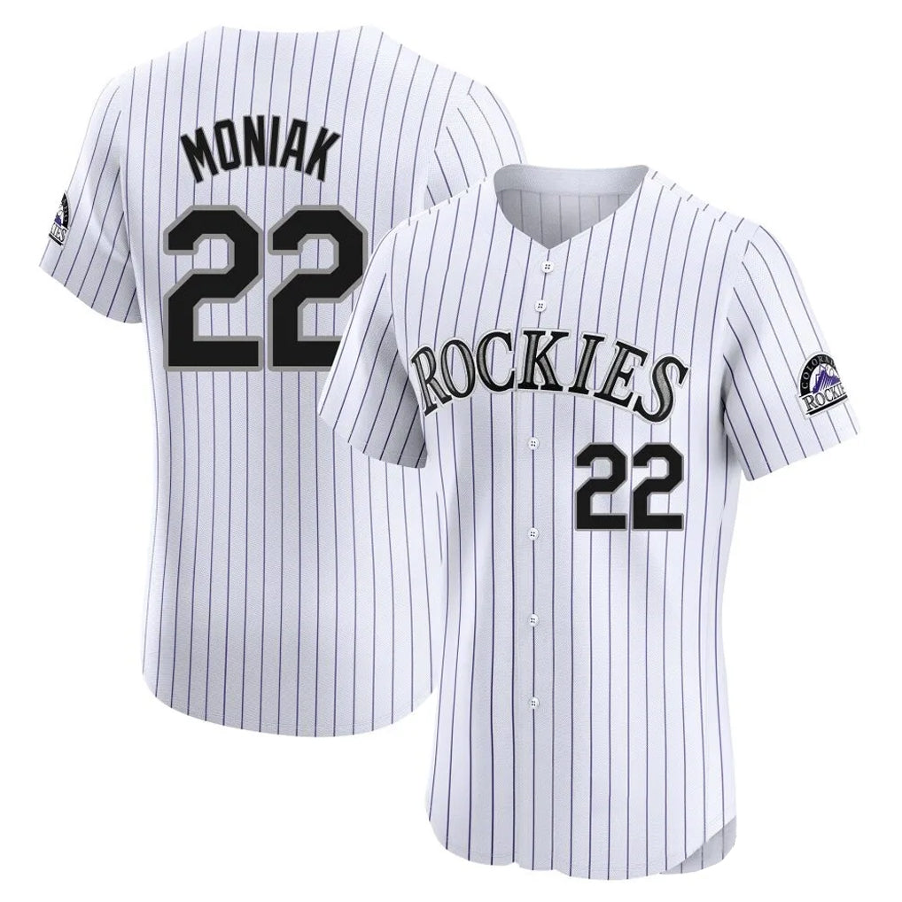 Kooe C.Rockies #22 Mickey Moniak Player White Limited Elite Home Stitched Jerseys